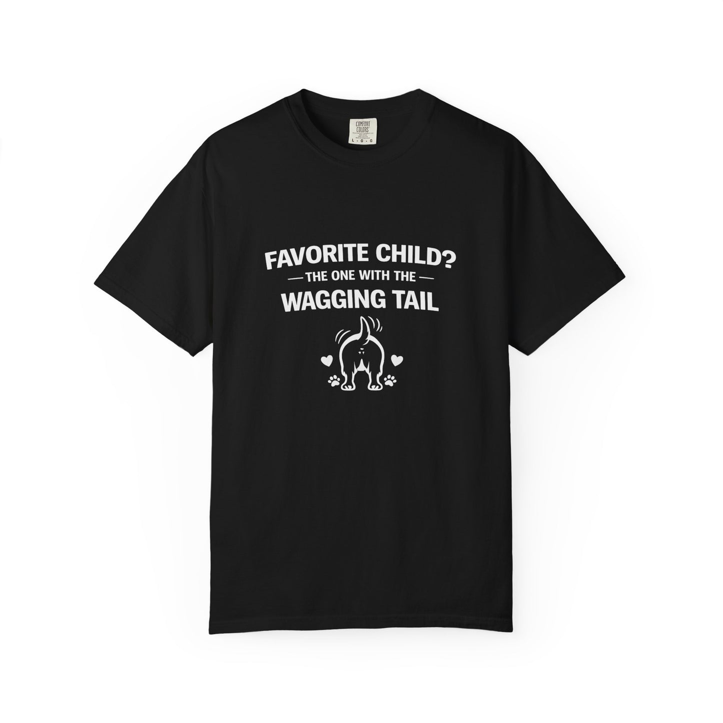 Dog Lover T-Shirt — "Favorite Child? The One With The Wagging Tail"