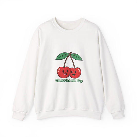 Kawaii Retro Cherry Design Sweatshirt | cherries on top, fruit motif