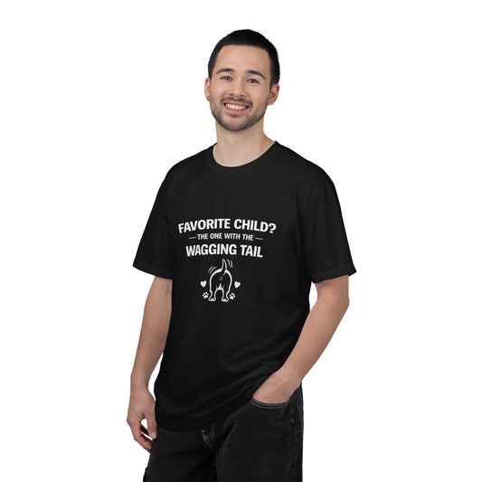Dog Lover T-Shirt — "Favorite Child? The One With The Wagging Tail"